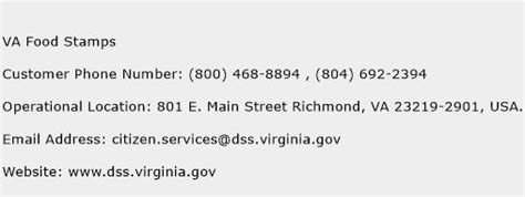 Afterward, you may also need to visit one of these offices for your program interview. VA Food Stamps Contact Number | VA Food Stamps Customer ...