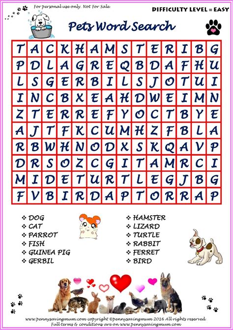 Word Search Pets Easy Version Pdf Word Puzzles Easy Word Search
