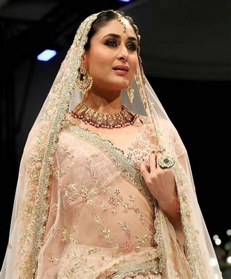 Bollywood Actress Kareena Kapoor Khan In Traditional Dress At Ramp Walk Pakistani Bridal Wear