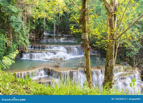 Waterfall Huai Mae Kamin In Kanchanaburi Thailand Stock Photo Image