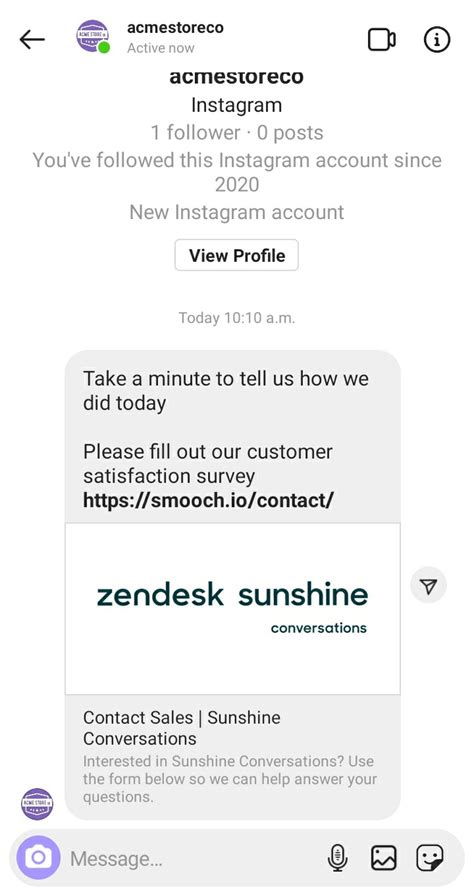 Sunshine Conversations Docs Instagram Direct