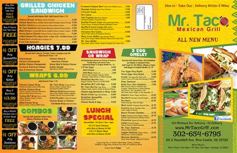 Our Menu Mr Taco Mexican Grill