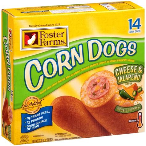 Ketchup, mayo, mustard, or all three. Cheese & Jalapeno Corn Dogs from Foster Farms | Nurtrition ...