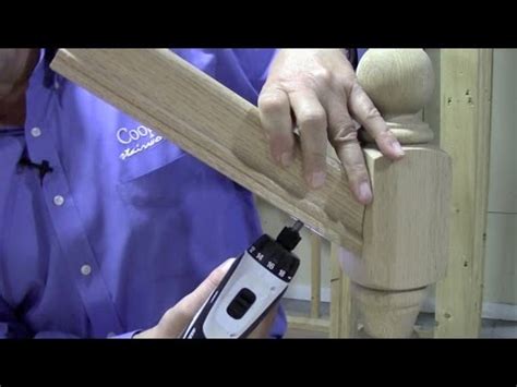 How to install deck stair railings. How To Connect Handrail at an Angle to a Newel Post Using ...
