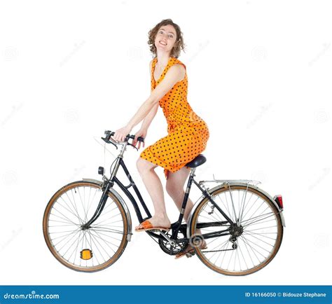 Donna Sulla Bicicletta Fotografia Stock Immagine Di Sport 16166050