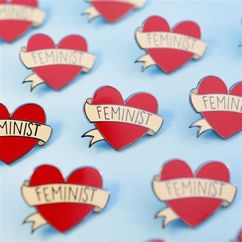 Feminist Heart Hard Enamel Lapel Pin Etsy Uk