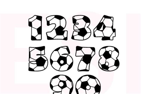 Sports Soccerfootball Numbers Svg Dxf Eps Cutting Files By Esi