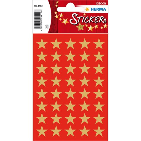 Decor Stickers Stars 13mm Gold Foil 3 Sheets 3412