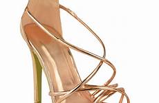 gold sandals high strappy rose heel shoes heels barely there ladies womens party ankle evening size ebay