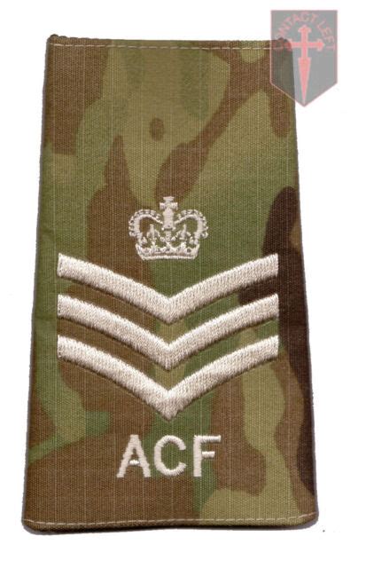 Pair Multicam Mtp Acf Staff Colour Sergeant Rank Slides Army Cadet