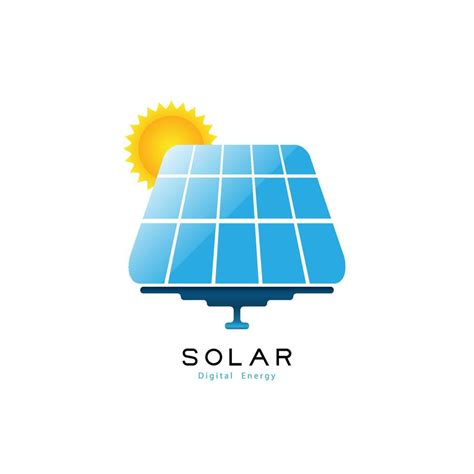 Paneles Solares Con Logotipo Logotipo De Energía Solar Concepto De