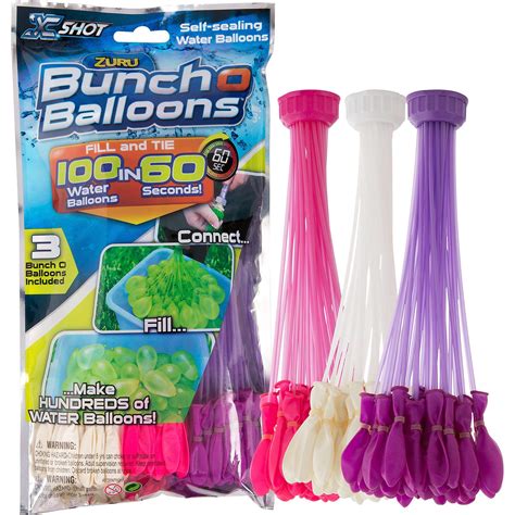 Bunch O Balloons 100 Self-Sealing Water Balloons in 3 Bunches (Pink, Purple) 845218011253 | eBay