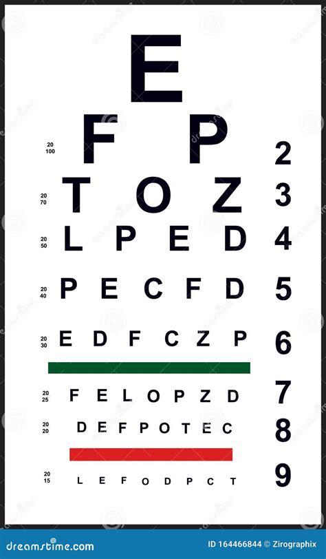 Eye Test Chart Vector Art Design Stock Vector Illustration Of Formats