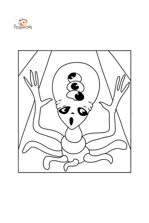 Scary Alien Coloring Page ♥ Online And Print For Free