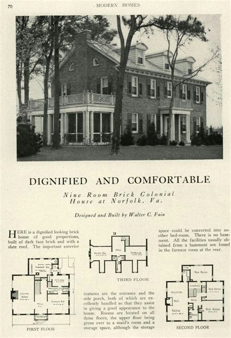 Houseplanspastandpresent Vintage Brick Colonial House Plan Sexiz Pix