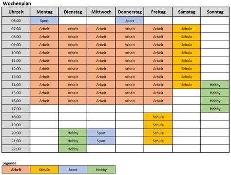 Ideal für kleine & mittlere projekte. Wochenplan | Wochen planer, Excel vorlage, Wochenplan