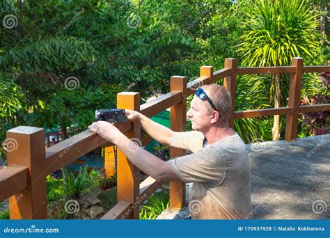 Amateur Vacation On Camcorder Stock Photo Image Of Island Hiking