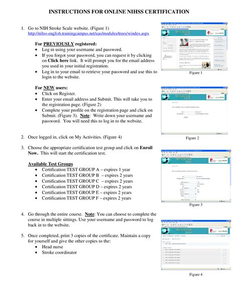 Instructions For Online Nihss Certification Study Notes English Docsity