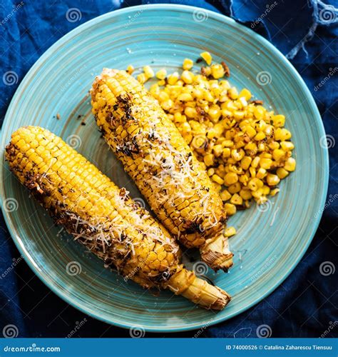 Baked Corn With Herbs And Smoked Paprika Stock Photo Image Of Corncob