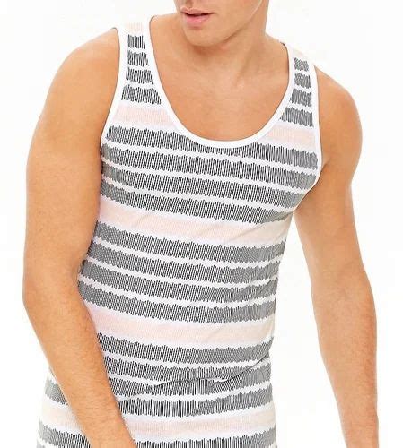 Cotton Male Mens Striped Gym Vest Rs 190piece Aruljothi Knits Id