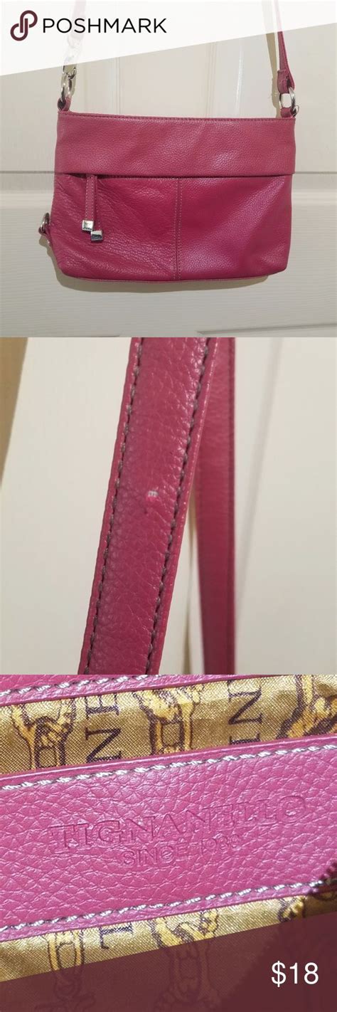 Tignanello Pink Leather Crossbody Pink Leather Leather Crossbody