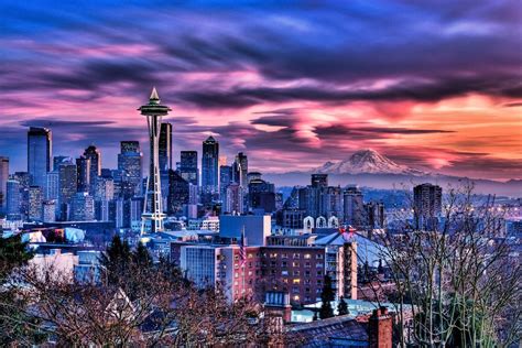 Seattle Usa City Skyline Beautiful Places Around The Worlds