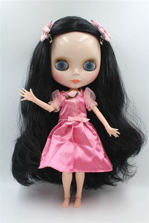 Blyth Dollblack Curly Hairwith Bangs White Skin Nude Dolls 19