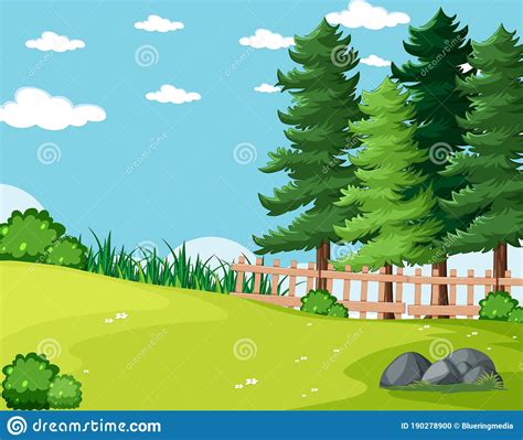 Empty Background Nature Park Scenery Stock Vector Illustration Of