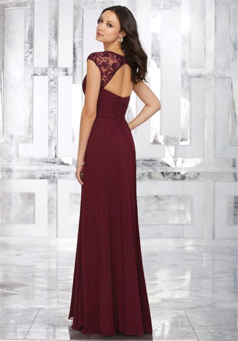 Chiffon Bridesmaids Dress With Beaded And Embroidered Straps Morilee