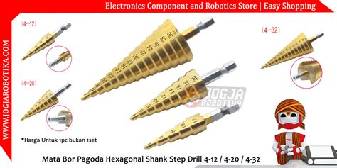 Mata Bor Pagoda Hexagonal Shank Multi Step Drill 4 32