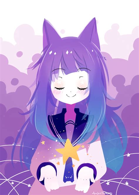 Galaxy Purple Anime Girl Aesthetic Largest Wallpaper Portal