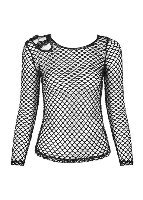 Punk Rave Punk Perspective Mesh Top Attitude Clothing