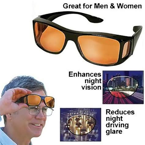 buy fashion unisex hd yellow polarized lens sunglasses uv night vision glasses driving goggles
