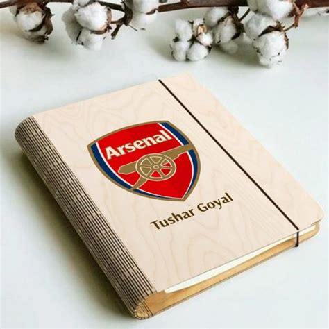 Personalised Arsenal Fc Wooden Notebook Binder Cod Not Available