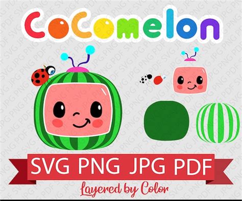 Cocomelon Logo Cocomelon Texto Layered Svg  Png Pdf Etsy