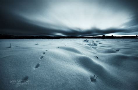 Tracks On A Glowing Snow Must Be Viewed On Black Prints Av Flickr