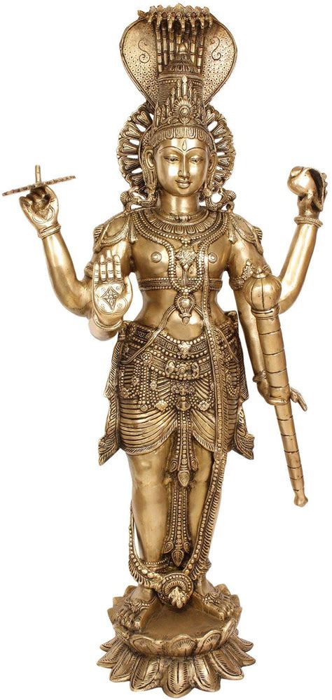 Large Size Lord Vishnu Lord Vishnu Brass Statues Vishnu