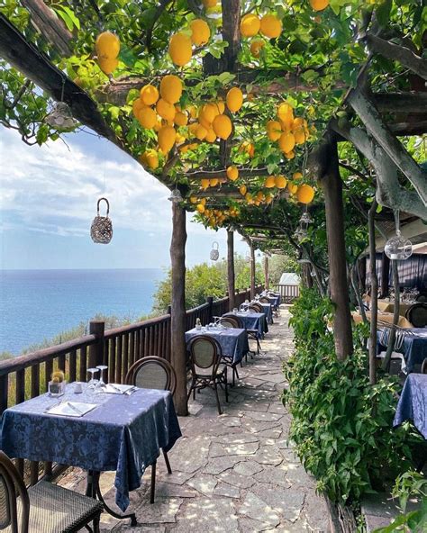 Dining Under A Grove Of Lemons Surrounded By Sea Views Praiano Amalfi