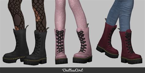 Mosh Boots Dallasgirl Sims 4 Cc Shoes Boots Sims 4 Couple Poses
