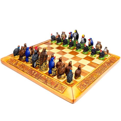 Mini African Bird Chess Set Chess House