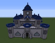 I love castles that are so well designed and detailed. Castle With Blue Towers | Minecraft castle blueprints ...