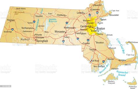 Map Of Massachusetts Stock Illustration Download Image Now Istock