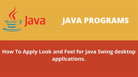 Java Swing Look And Feel Step By Step