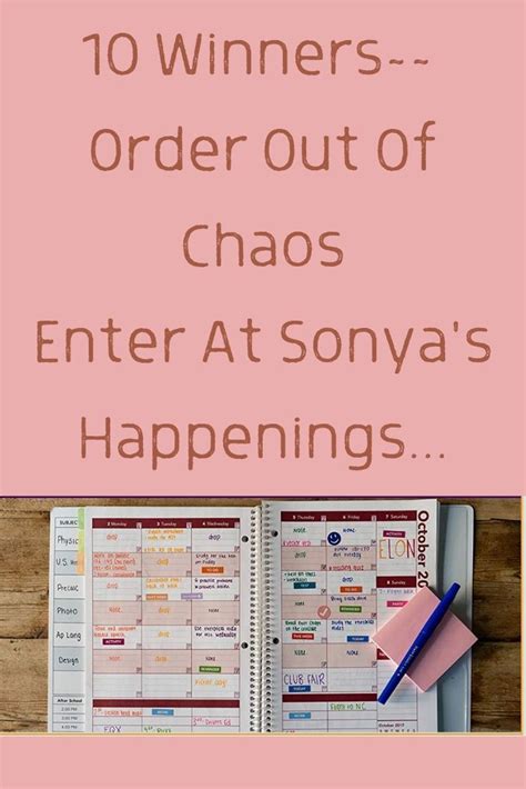 10 Winners Order Out Of Chaos Planner Package Giveaway Ends 731