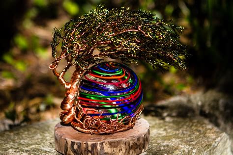 Windswept Tree Of Life With Rainbow Stripe Ash Infused Orb