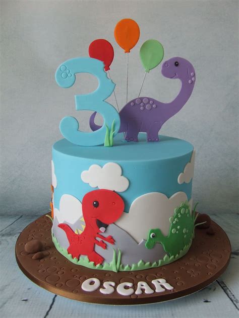 Dinosaur Birthday Cake Girl