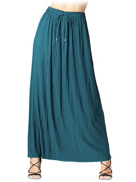 made by olivia made by olivia women s elastic waist chiffon loose pleated wide overlay skirt