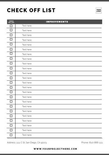 editable checklist templates