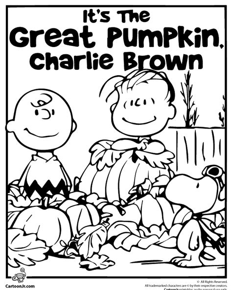 Charlie brown with halloween pumpkins: Charlie Brown Halloween Pumpkin Coloring Page