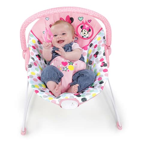 Bright Starts Disney Baby Minnie Mouse Vibrating Baby Bouncer Spotty